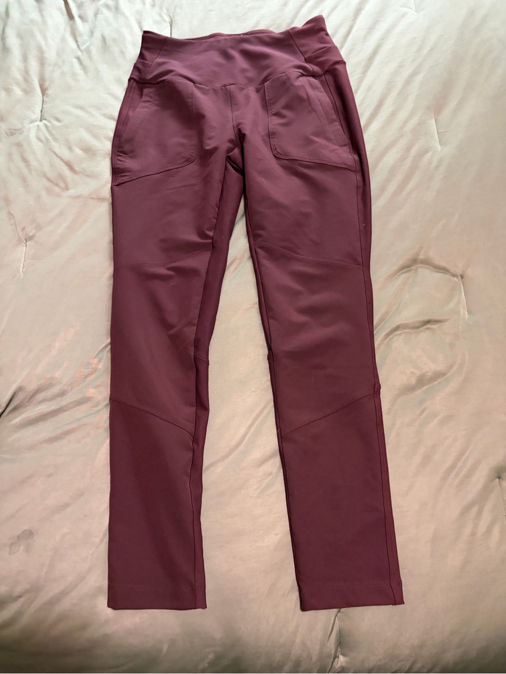 Avalanche Plum High-Rise Stretch Leggings with Front Pockets